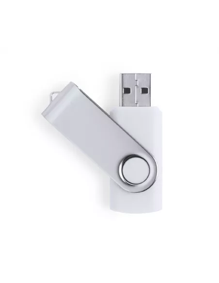 Pendrive giratorio con clip de aluminio 32GB Yemil (Blanco) (Memoria USB)
