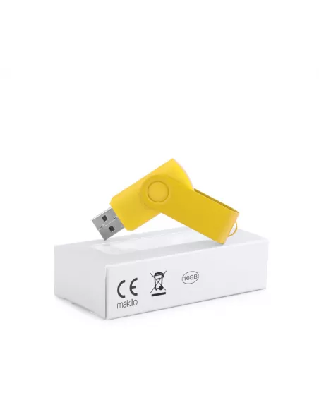 Pendrive personalizable con clip de aluminio 16GB Survet (Amarillo) (Memoria USB)