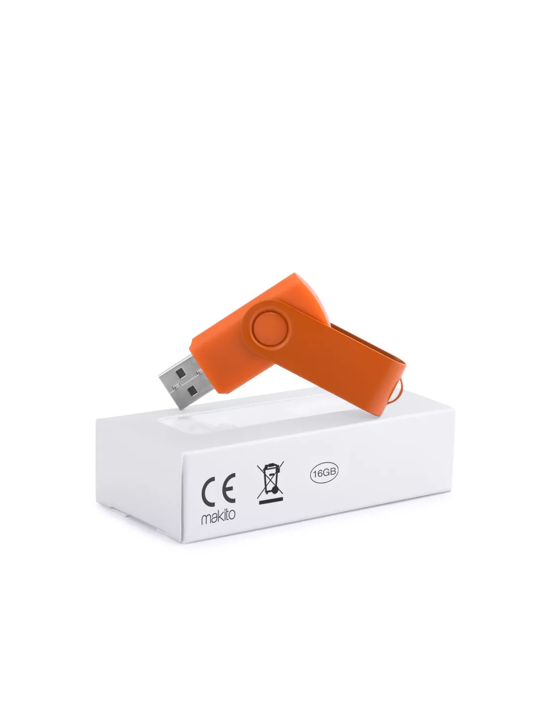 Pendrive personalizable con clip de aluminio 16GB Survet (Naranja) (Memoria USB)