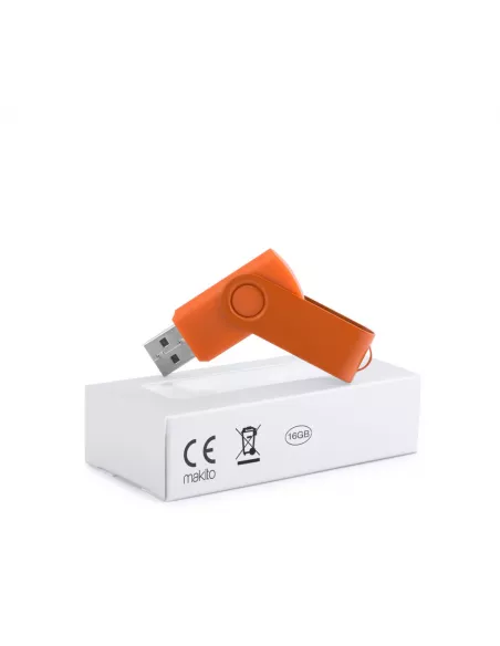 Pendrive personalizable con clip de aluminio 16GB Survet (Naranja) (Memoria USB)