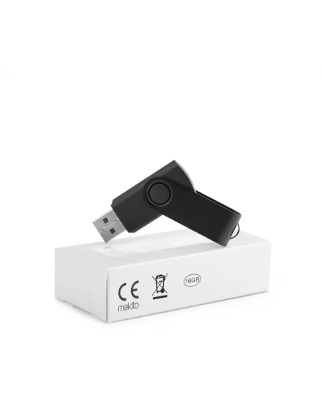 Pendrive personalizable con clip de aluminio 16GB Survet (Negro) (Memoria USB)
