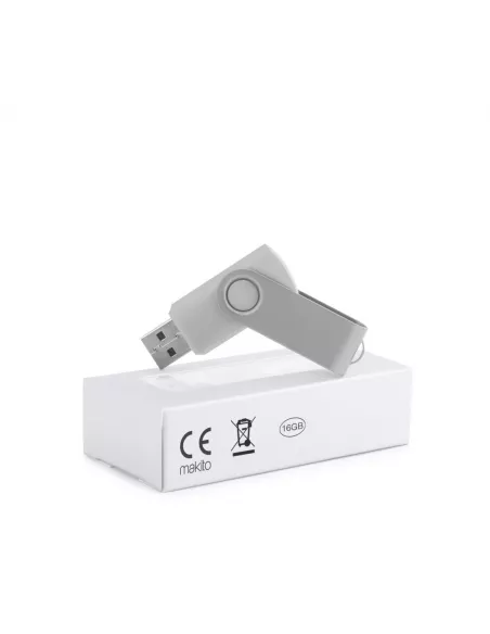 Pendrive personalizable con clip de aluminio 16GB Survet (Gris) (Memoria USB)