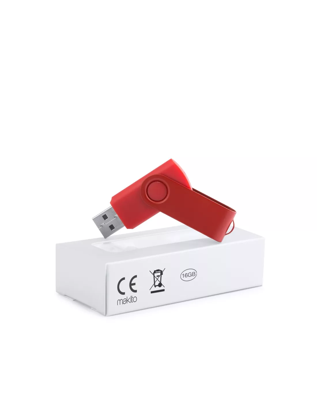 Pendrive personalizable con clip de aluminio 16GB Survet (Rojo) (Memoria USB)