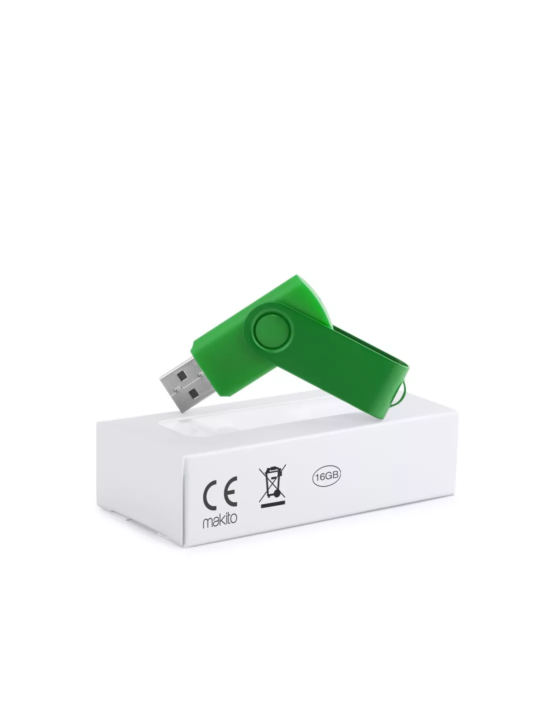 Pendrive personalizable con clip de aluminio 16GB Survet (Verde) (Memoria USB)