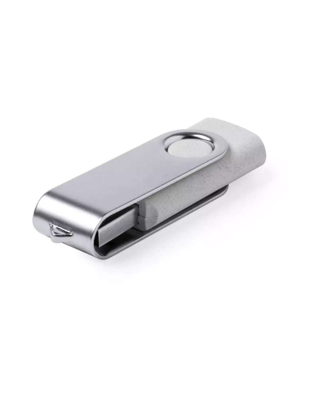 Pendrive ecológico (Memoria USB) 16GB nature con clip de metal giratorio y cuerpo de caña de trigo (memoria externa)