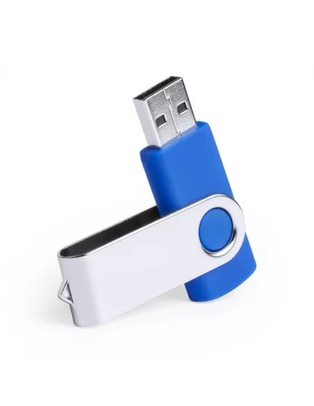 Pendrive giratorio con clip de aluminio 32GB Yemil (Azul) (Memoria USB)