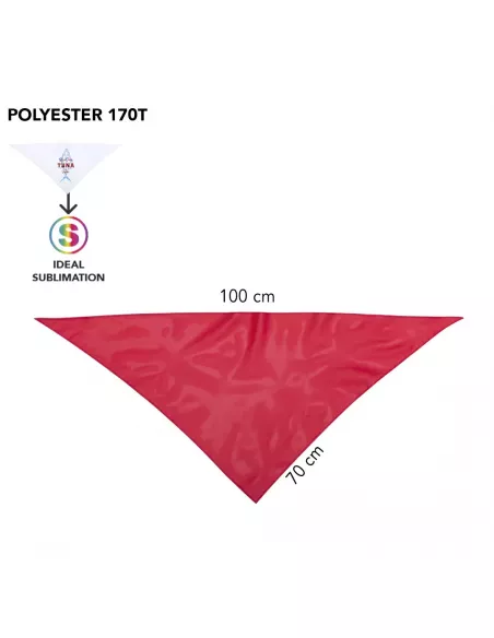 medidas Pañoleta Triangular Personalizada de color rojo