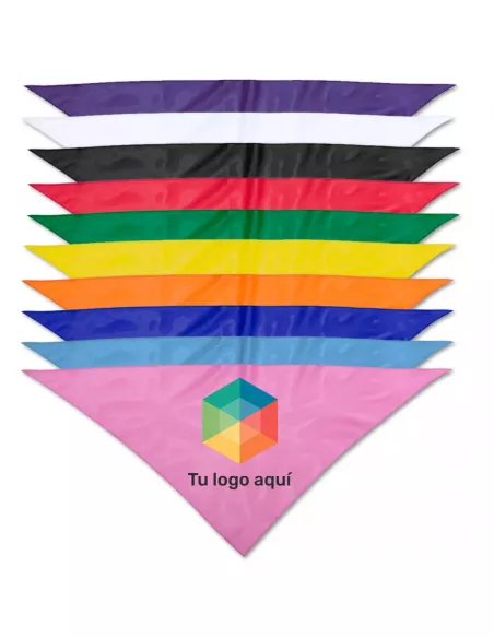 Pañoleta Triangular Personalizada de colores varios impresas con tu logo