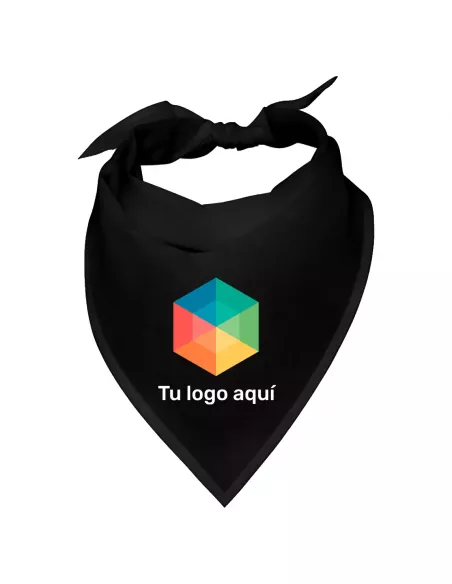 Pañuelo Triangular Personalizado de color negro con el diseño o tu lema